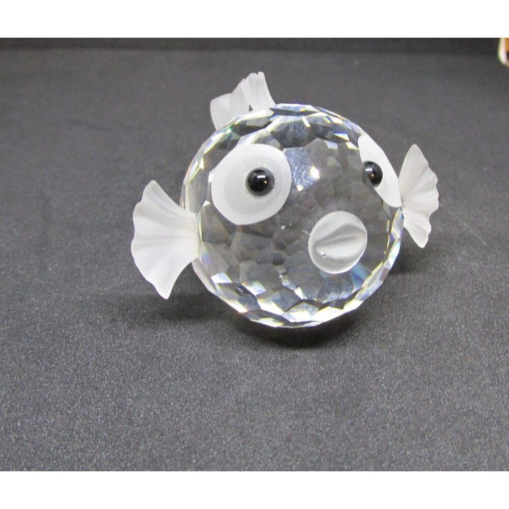 Swarovski Crystal Blow Fish Puffer Fish Figurine Retired 2005 1 inch